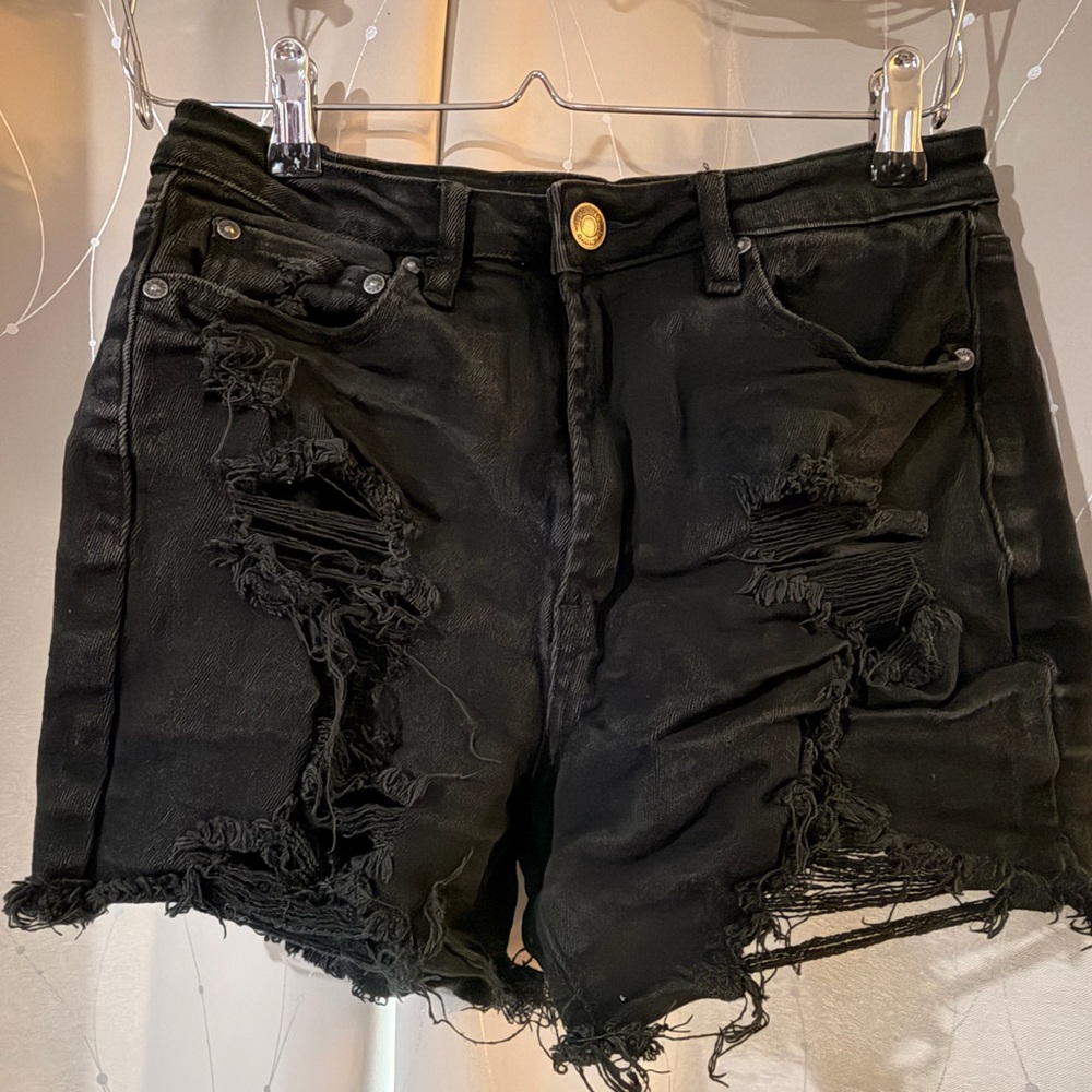 Almost Famous Black Distressed Jean Shorts